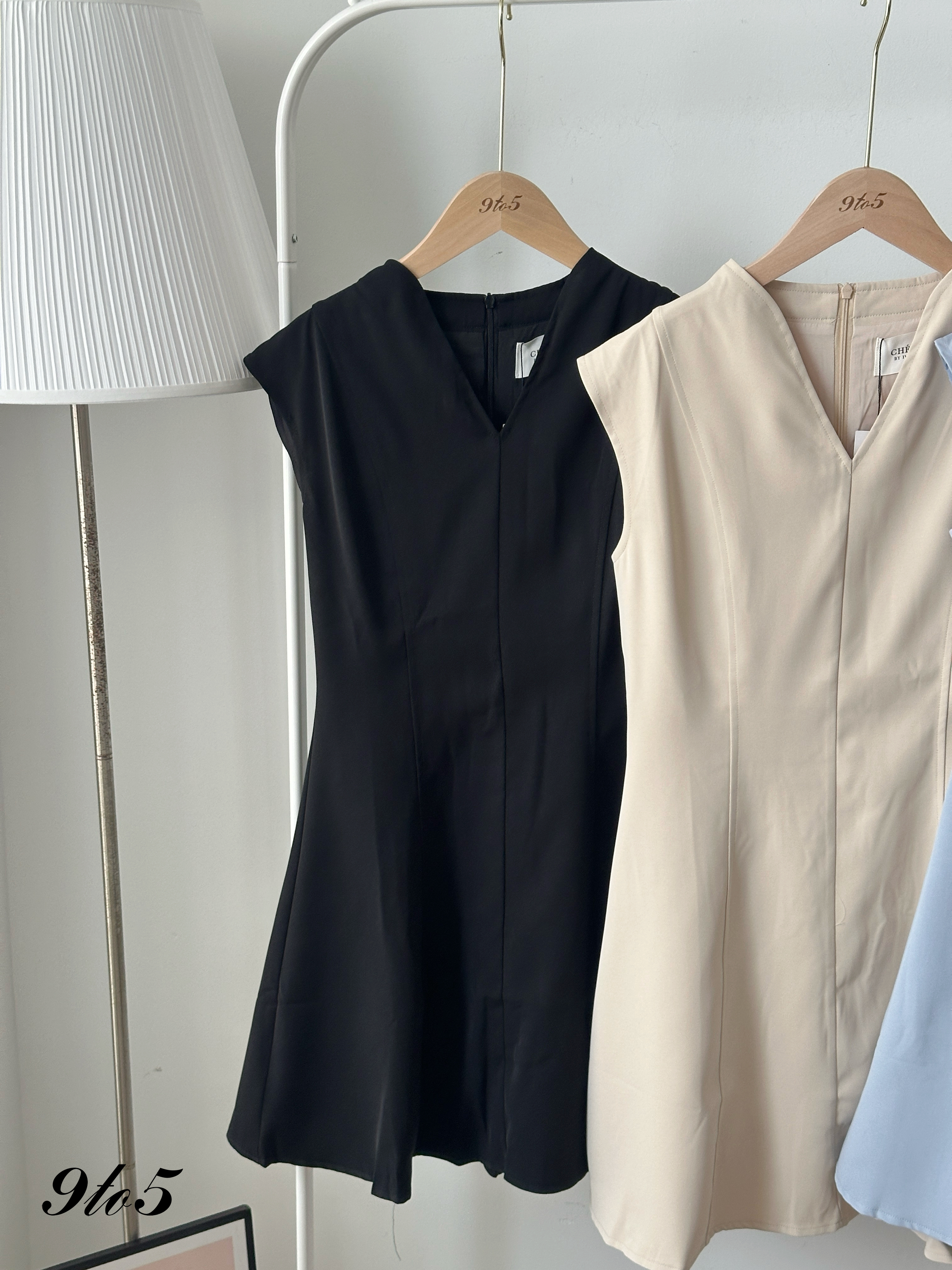 D2354 Cape Sleeve V Neck Dress - 3 Colors 