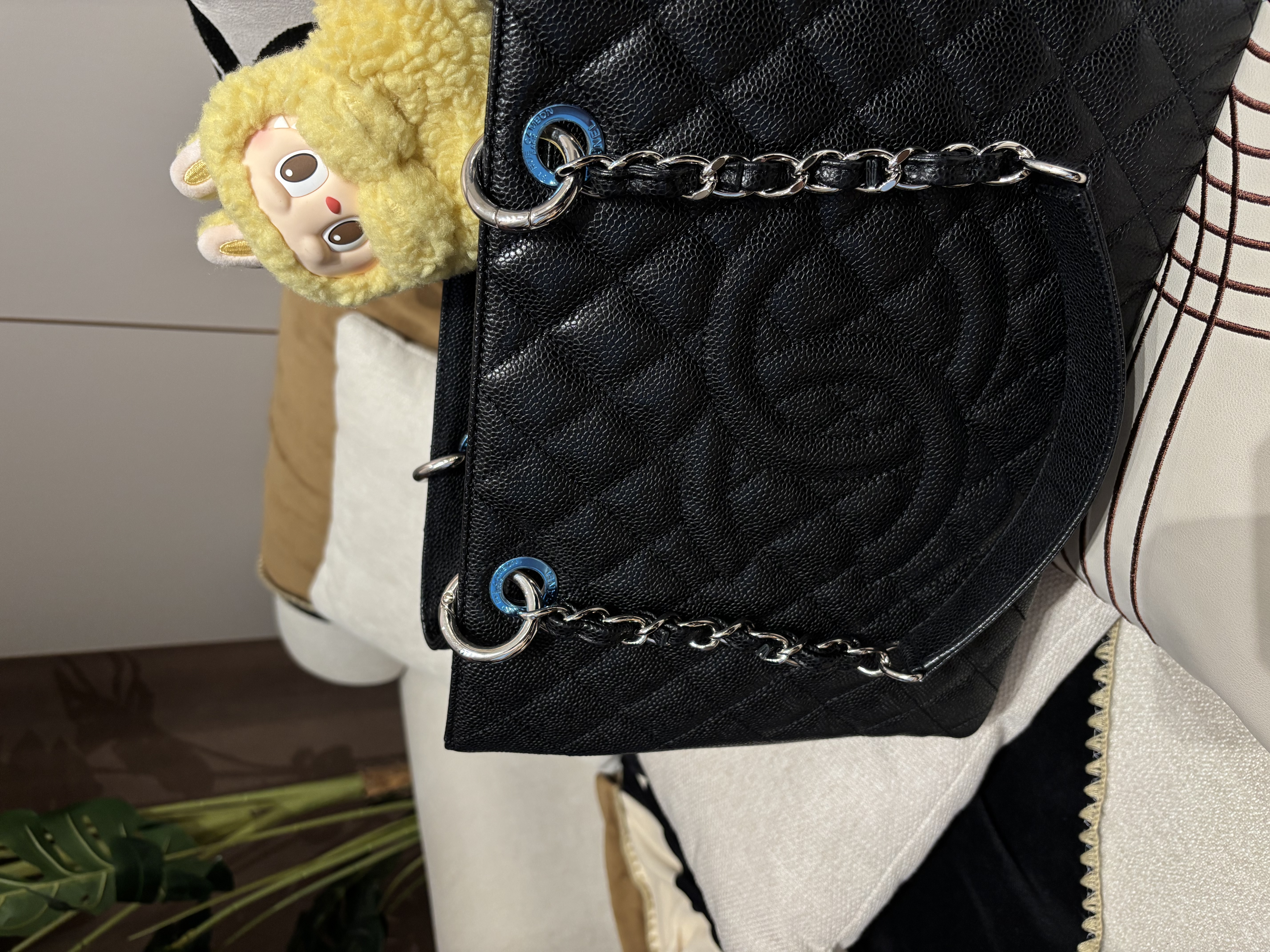 未使用品 Chanel Gst Tote Bag 黑色荔枝牛皮銀扣 grand shopping tote bag 100%Authentic, unused ✅收據✅19Card✅Dust bag✅Box 