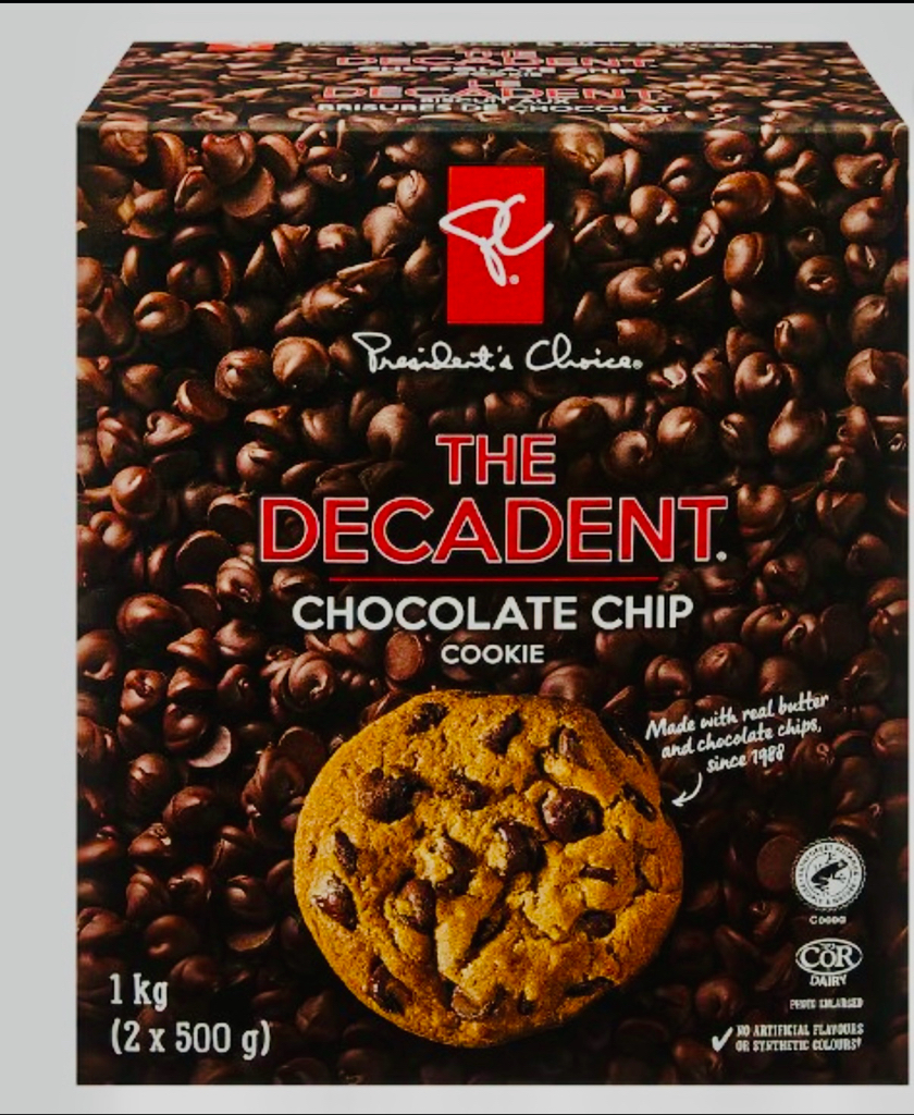 加拿大直送 PC The Decadent Chocolate Chip Cookie🍪 500g x2 包增量裝 朱古力曲奇餅