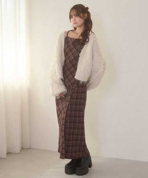 毛絨絨淨色外套