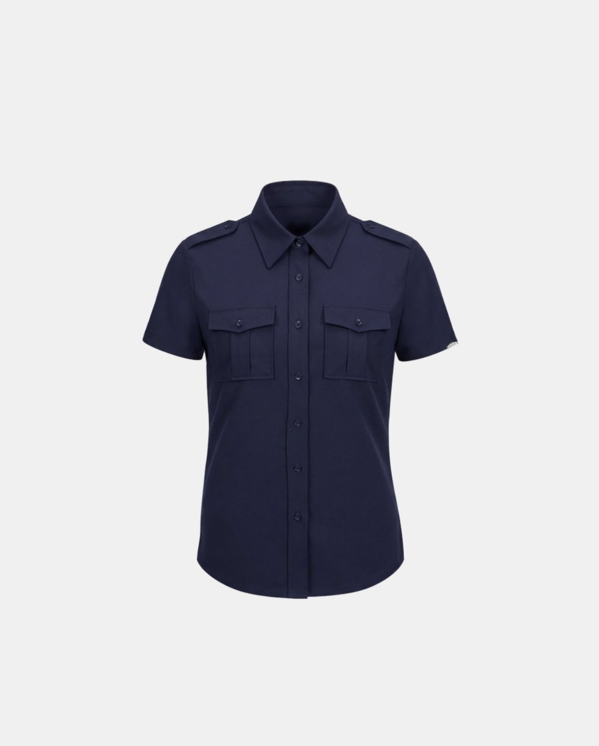 BADBLOOD [w-sht26-010] Arc Epaulette Short Sleeve Shirt - Navy