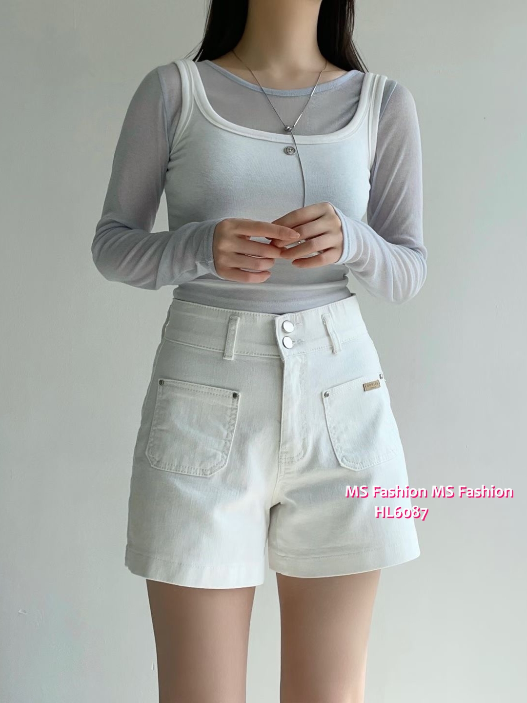 HL6087 韓國🌼Howluk高腰前兩袋短牛