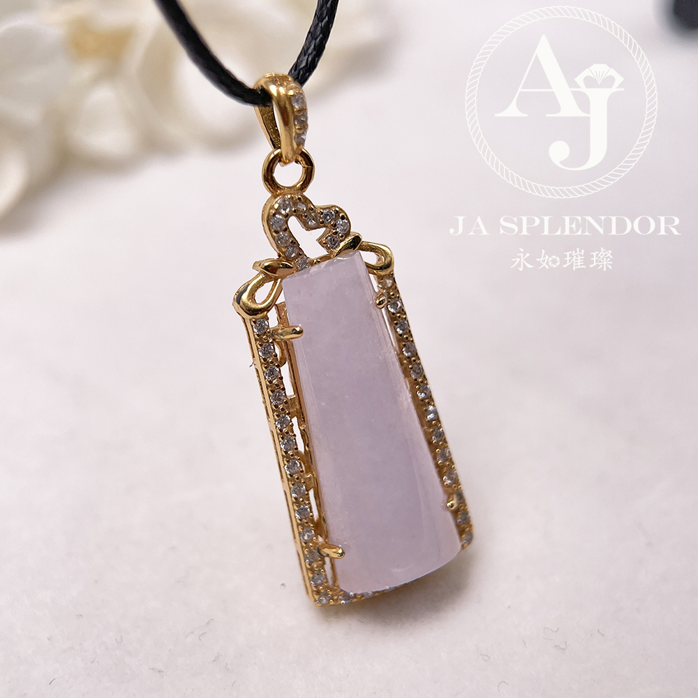 JNS-53 天然翡翠A 冰潤紫羅蘭平安無事牌