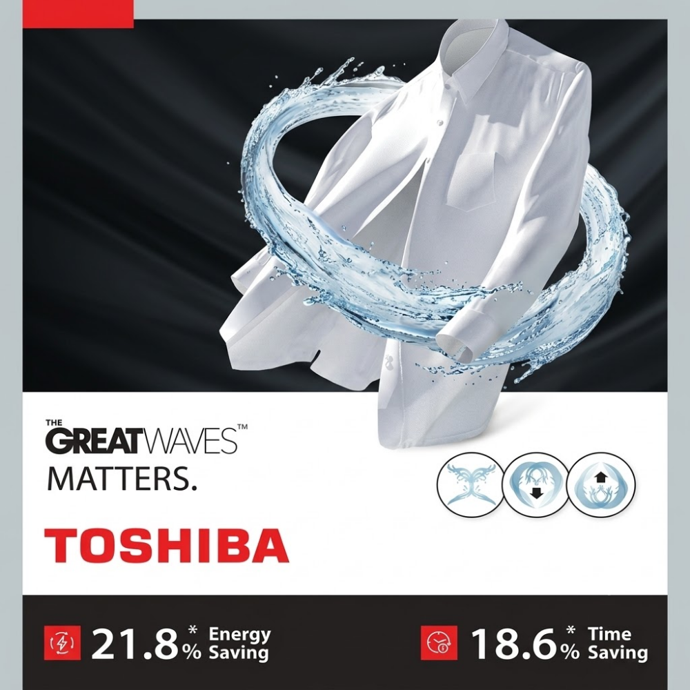 Toshiba 9kg Top Load Washing Machine AW-M1000FS(WS) IOE