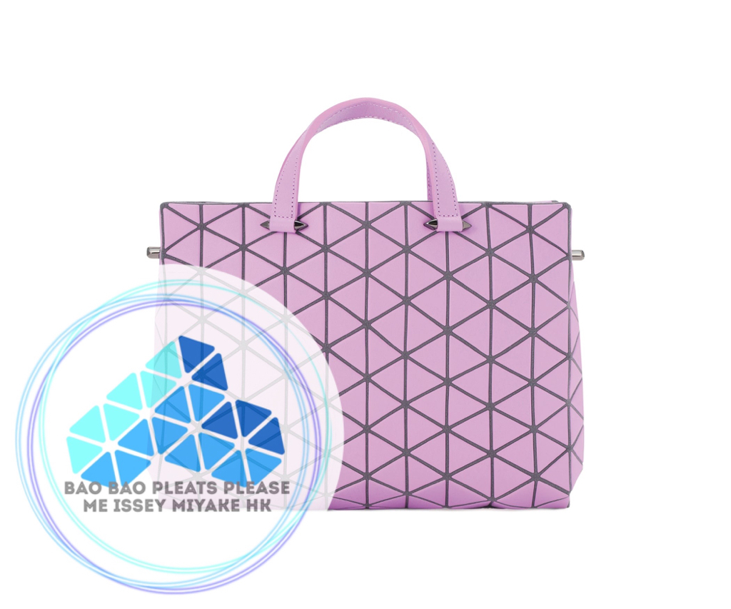 BAO BAO Tonneau 啞面皮革立體三角格手提斜孭兩用袋top handles crossbody 2ways bag L size大尺寸