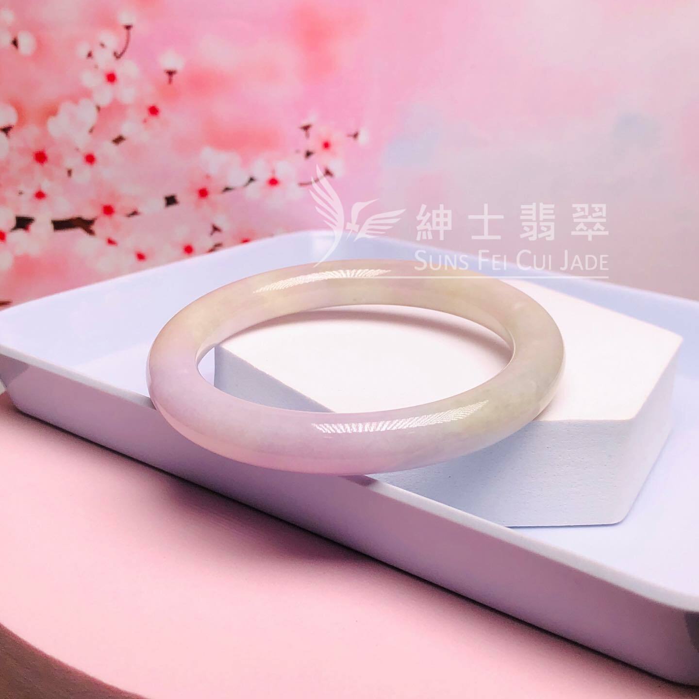 紫羅蘭帶翡翠圓鐲54.3mm