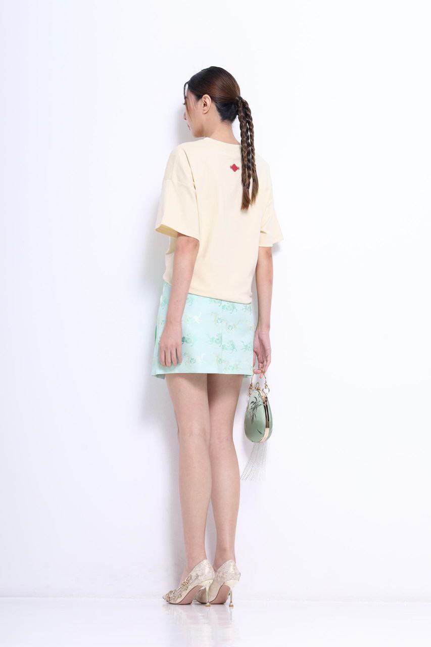 刺绣粉红马图案宽松上衣 2649