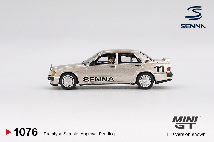 Mini GT 1/64 Mercedes-Benz 190 E 2.3-16 #11 Ayrton Senna 1984 Nürburgring Race of Champions w/ Figure - MGT01076-BL