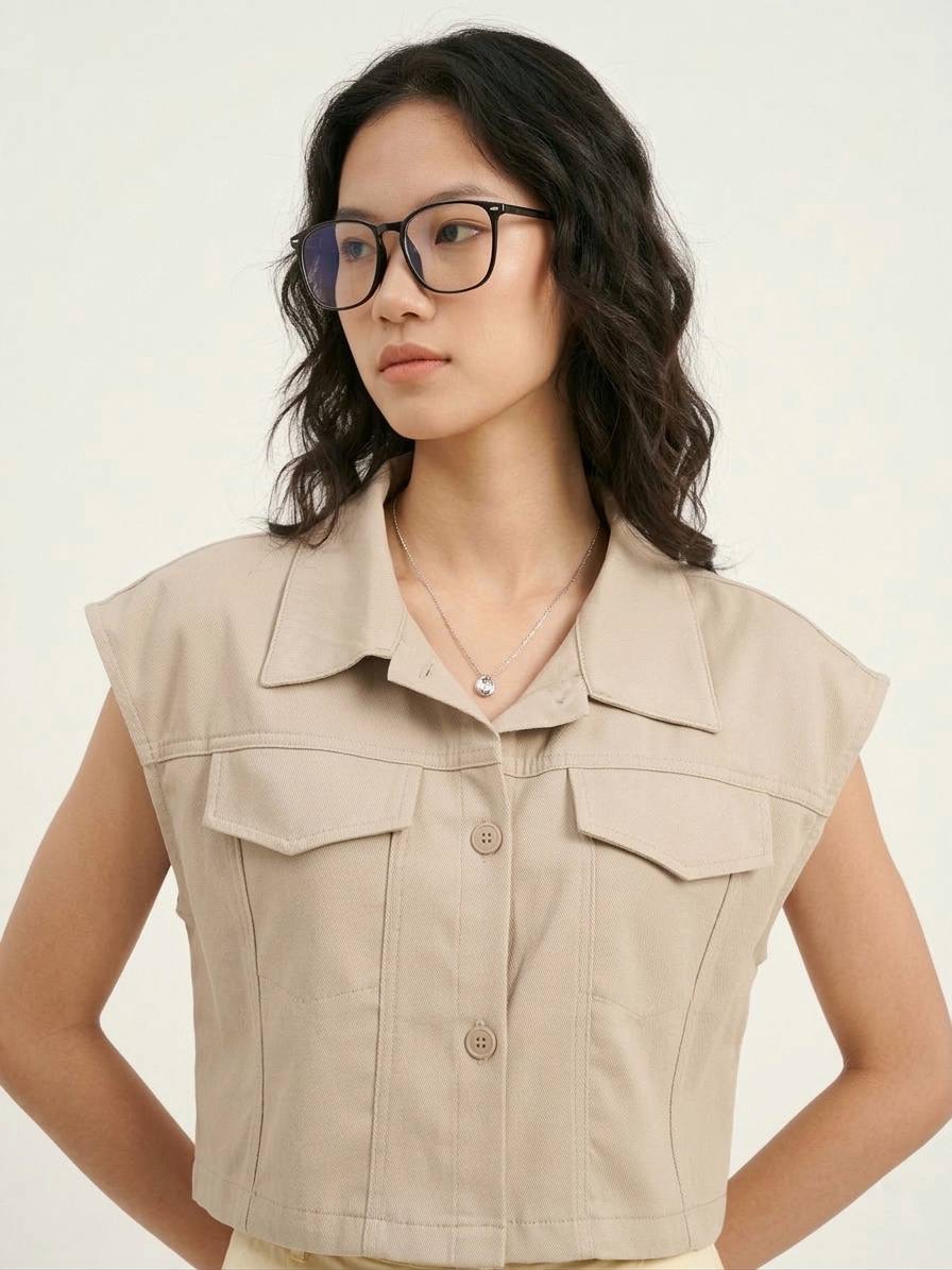 W9658 - Sleeveless Crop Top