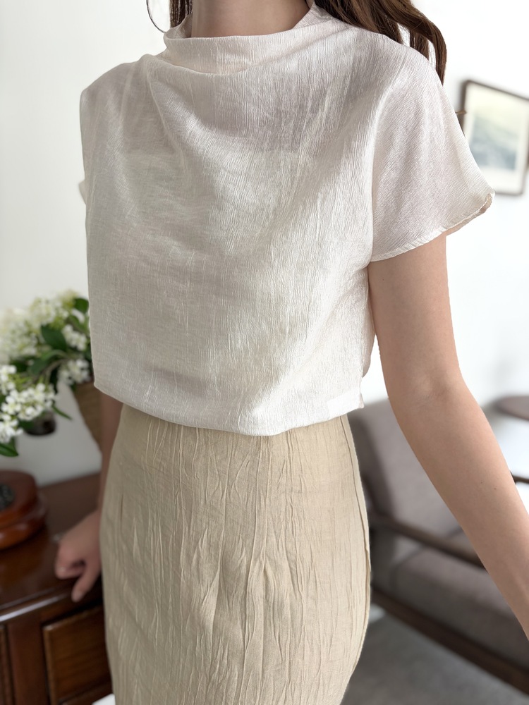 Odette Sheen Top (Ivory)