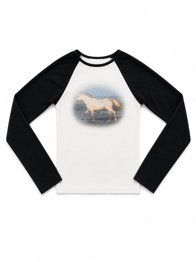 Graphic Raglan Long Sleeve Top