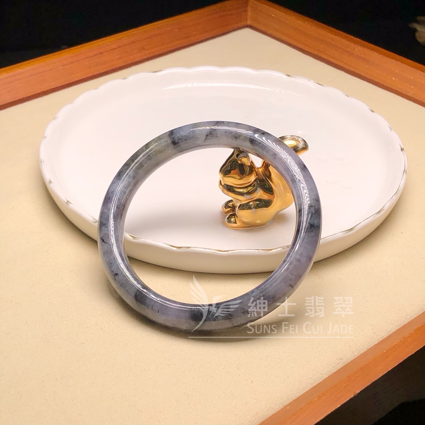 紫底山水烏雞福鐲55.5mm