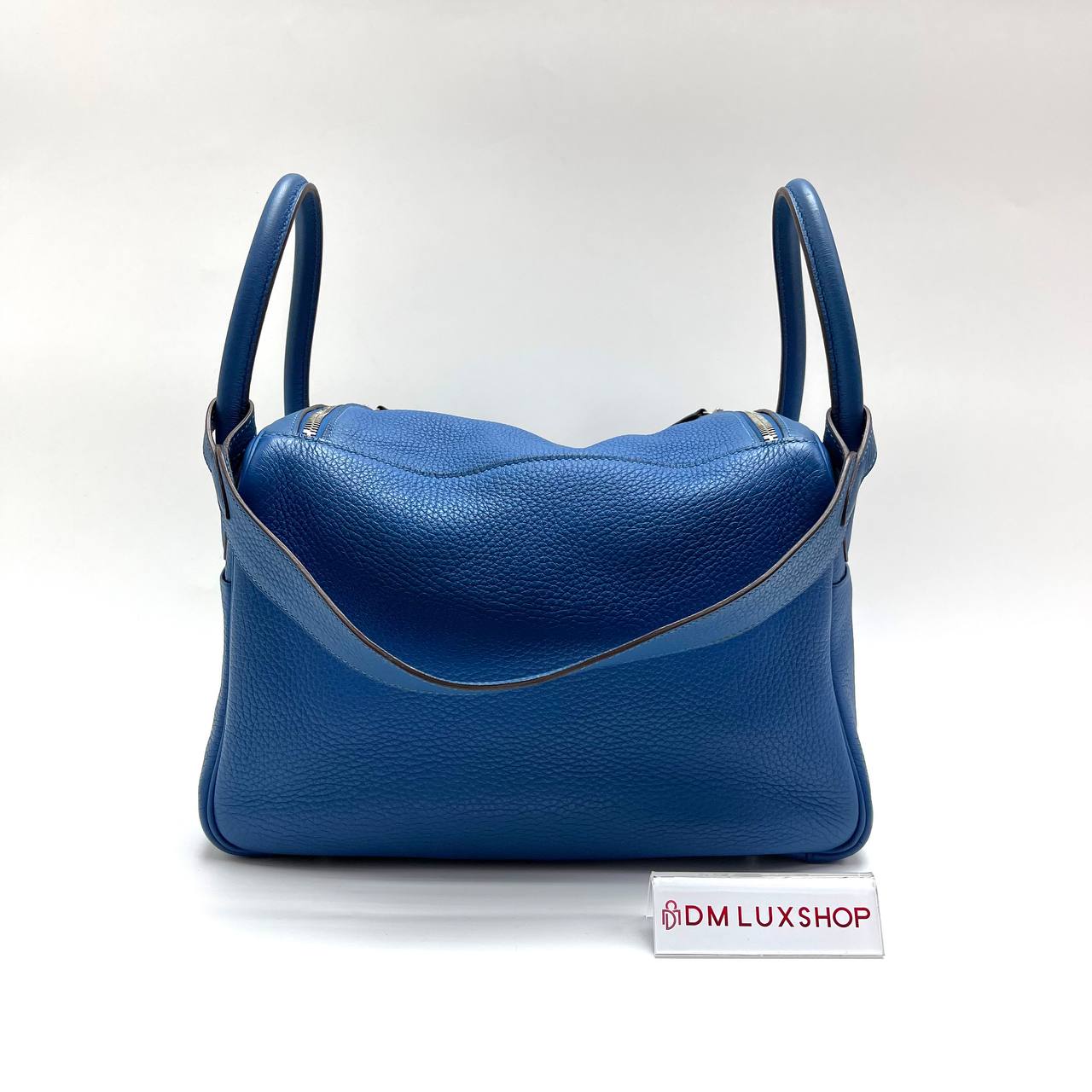Hermes Lindy 30 Blue PHW (Stamp Square O)