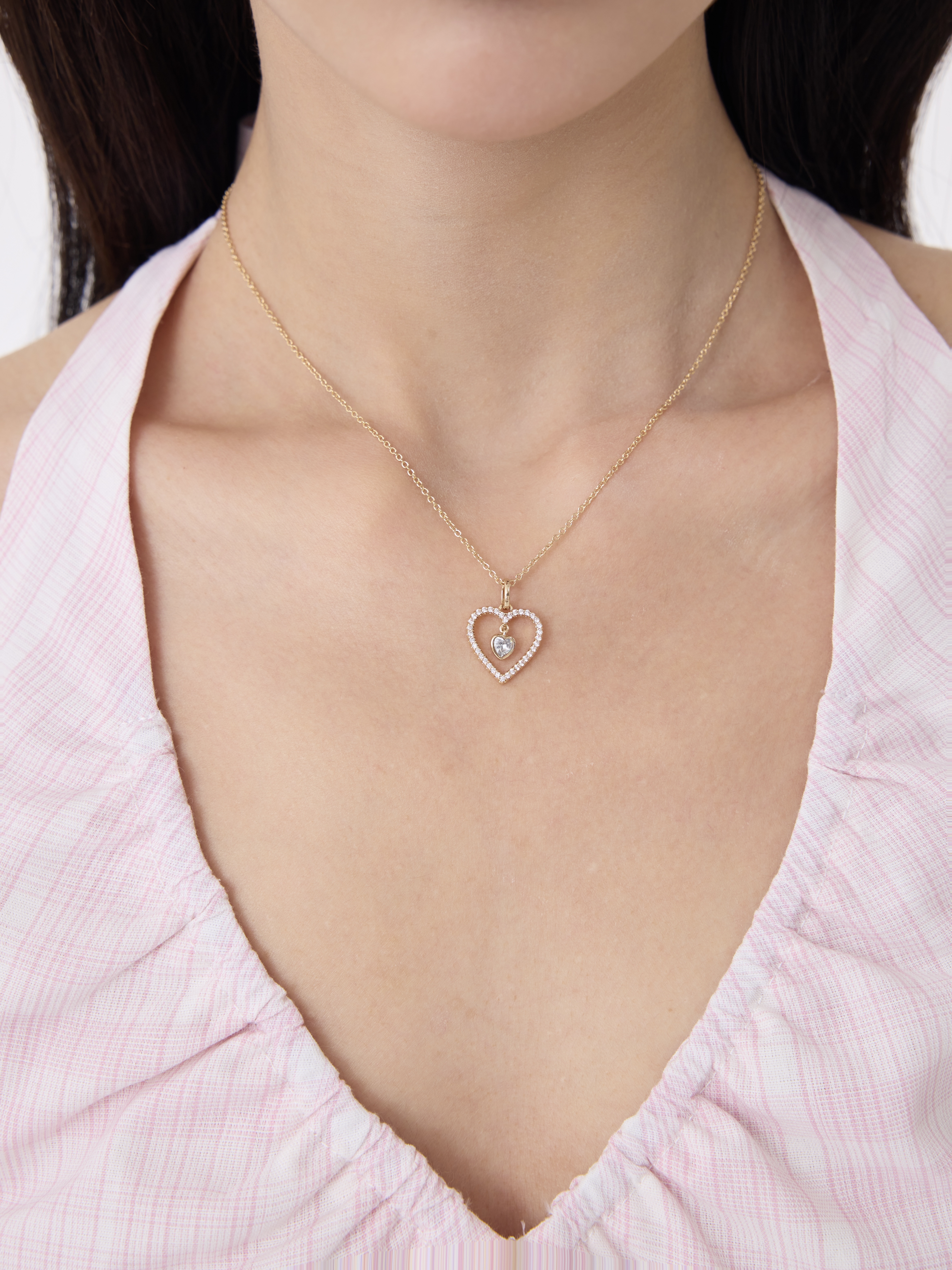 Astra Heart Necklace Plaqué or
