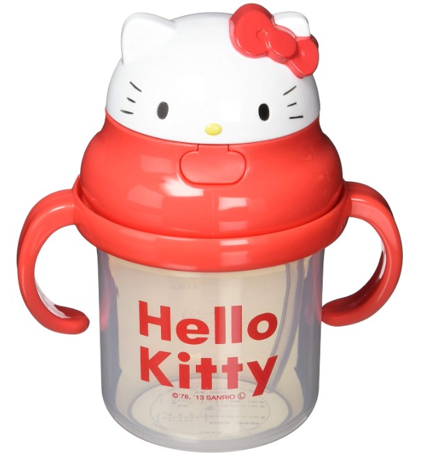 Skater Kitty 雙手柄吸管水樽 230ml - 日本直送防漏學飲杯