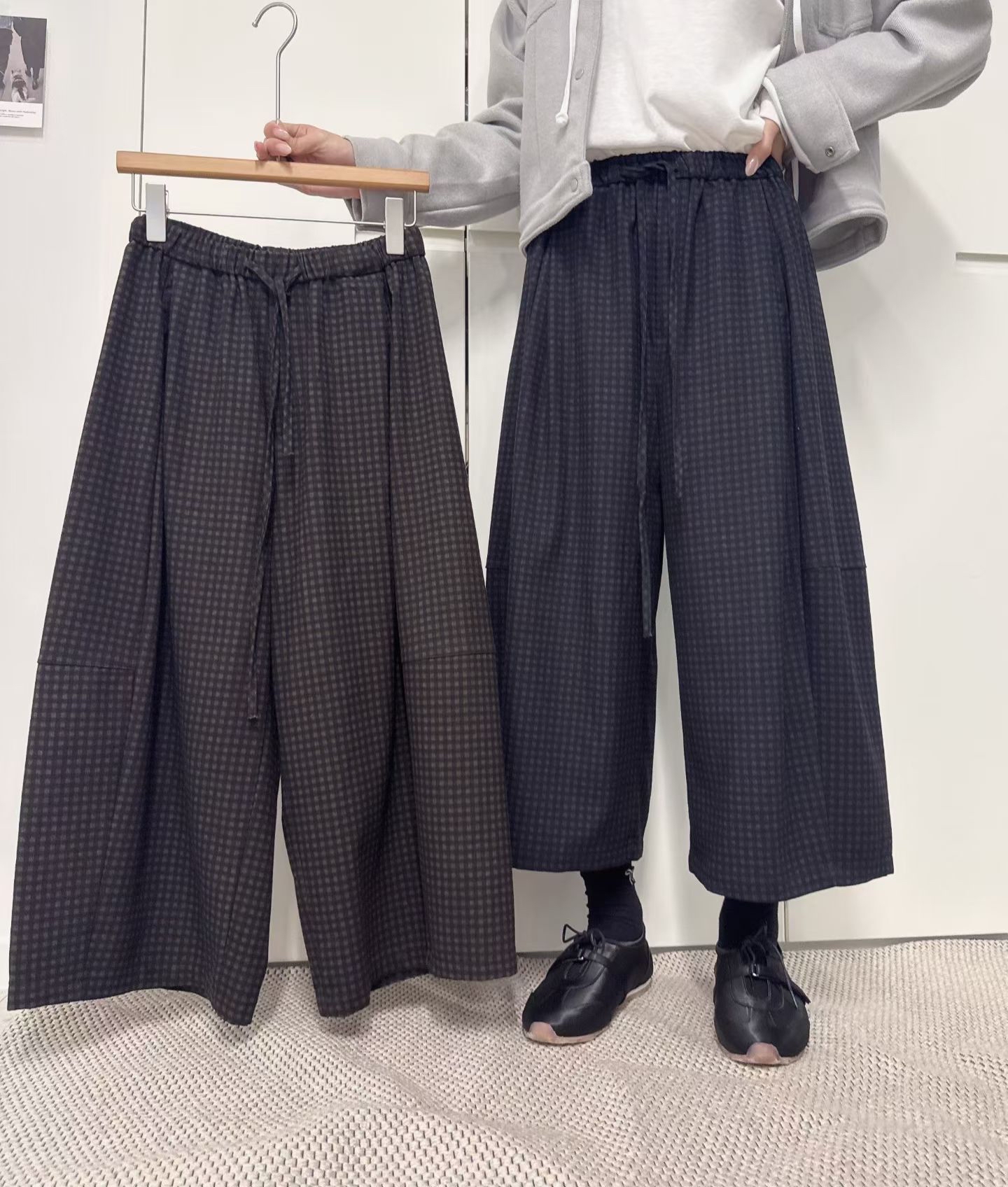 橡筋腰暗格仔褲