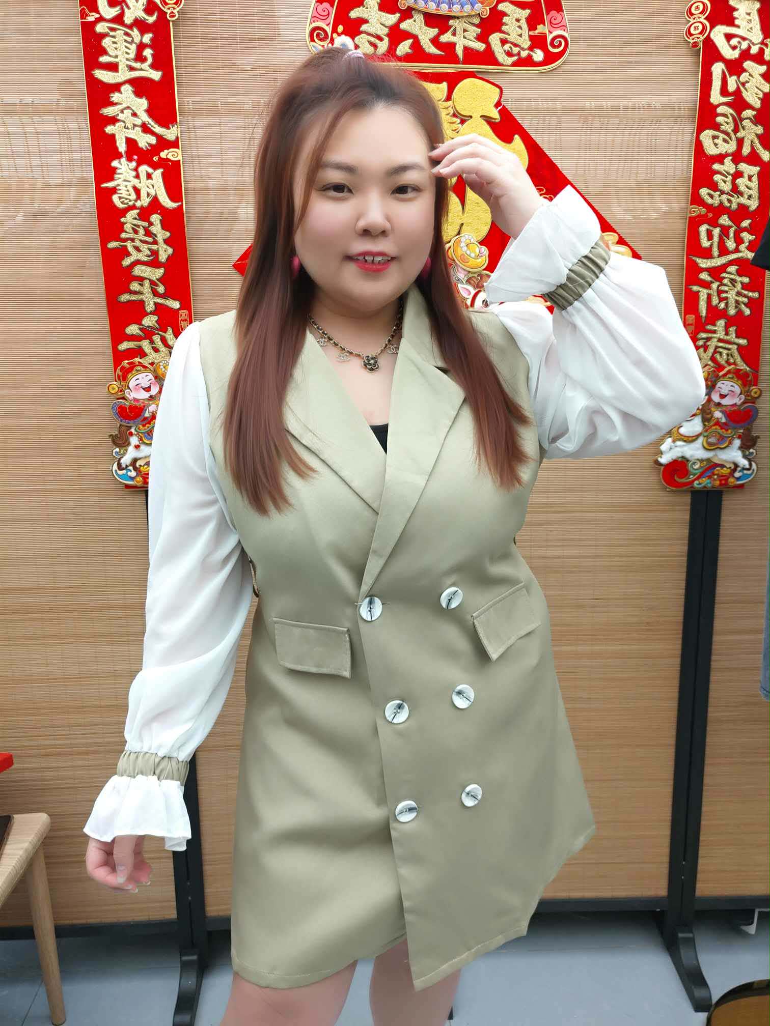 DDG07 TW#5276 收腰显瘦长袖连衣裙