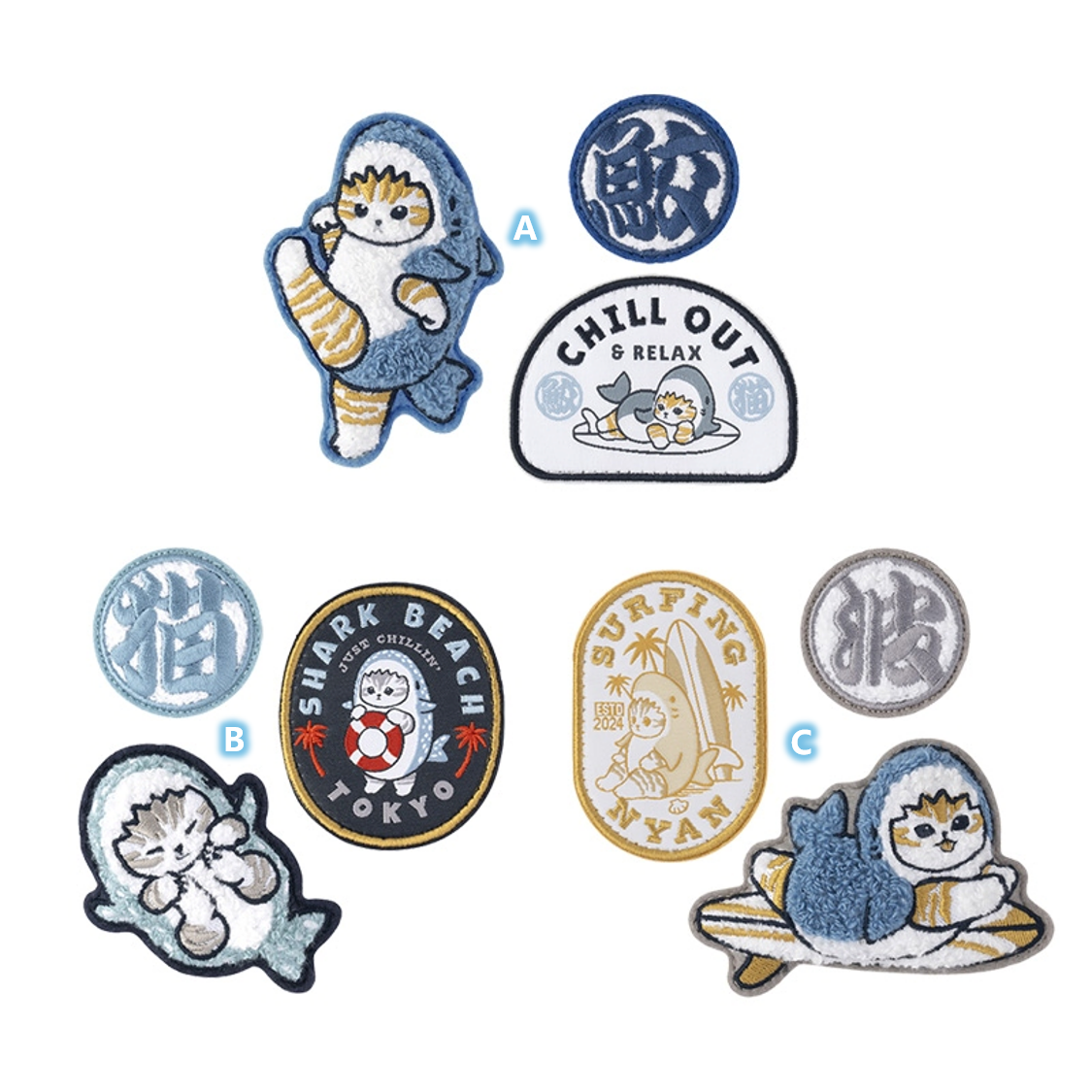 🌸 【預訂】燙貼 - Mofusand Board Shark