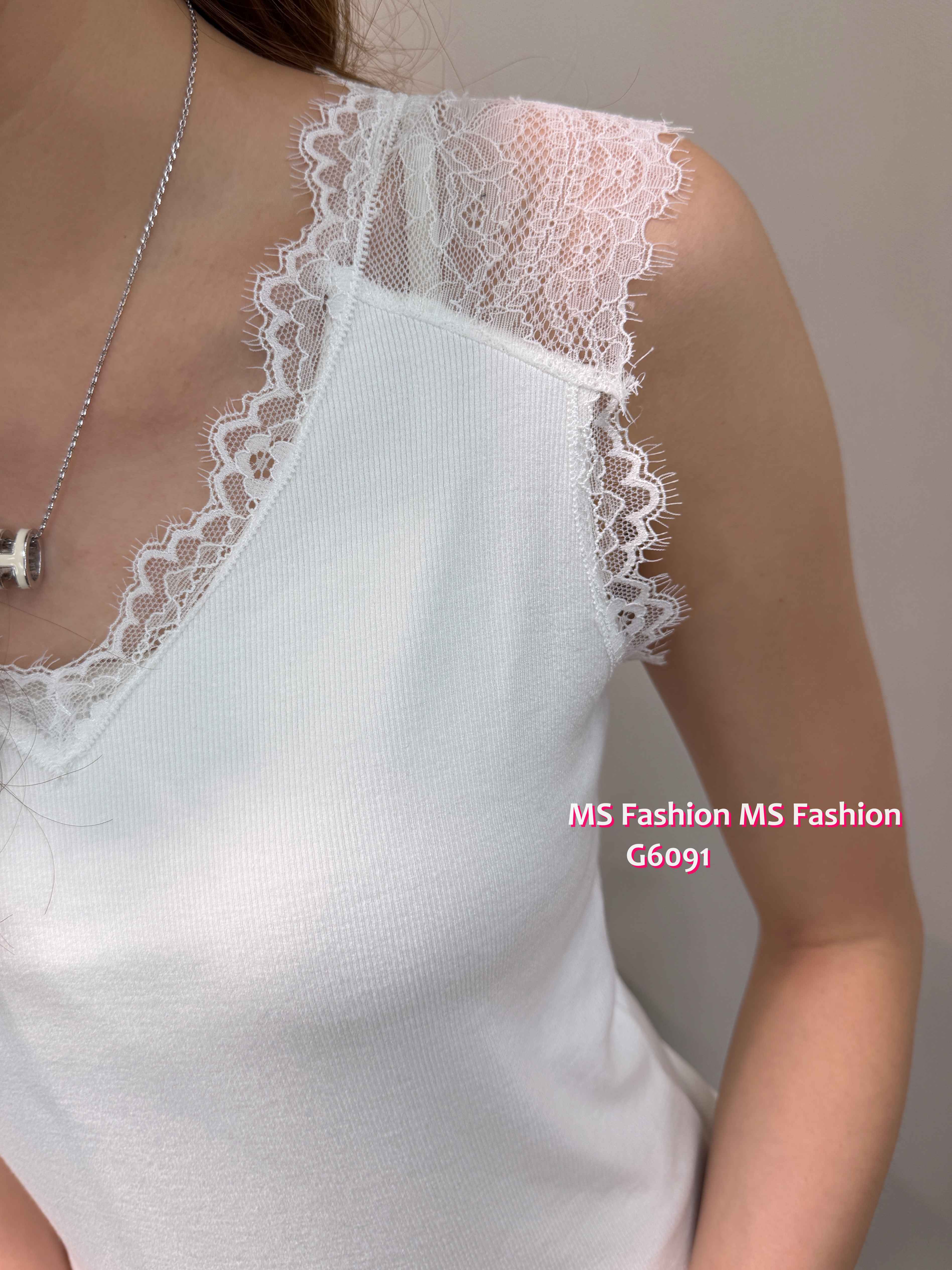 G6091 韓國🇰🇷V領lace背心