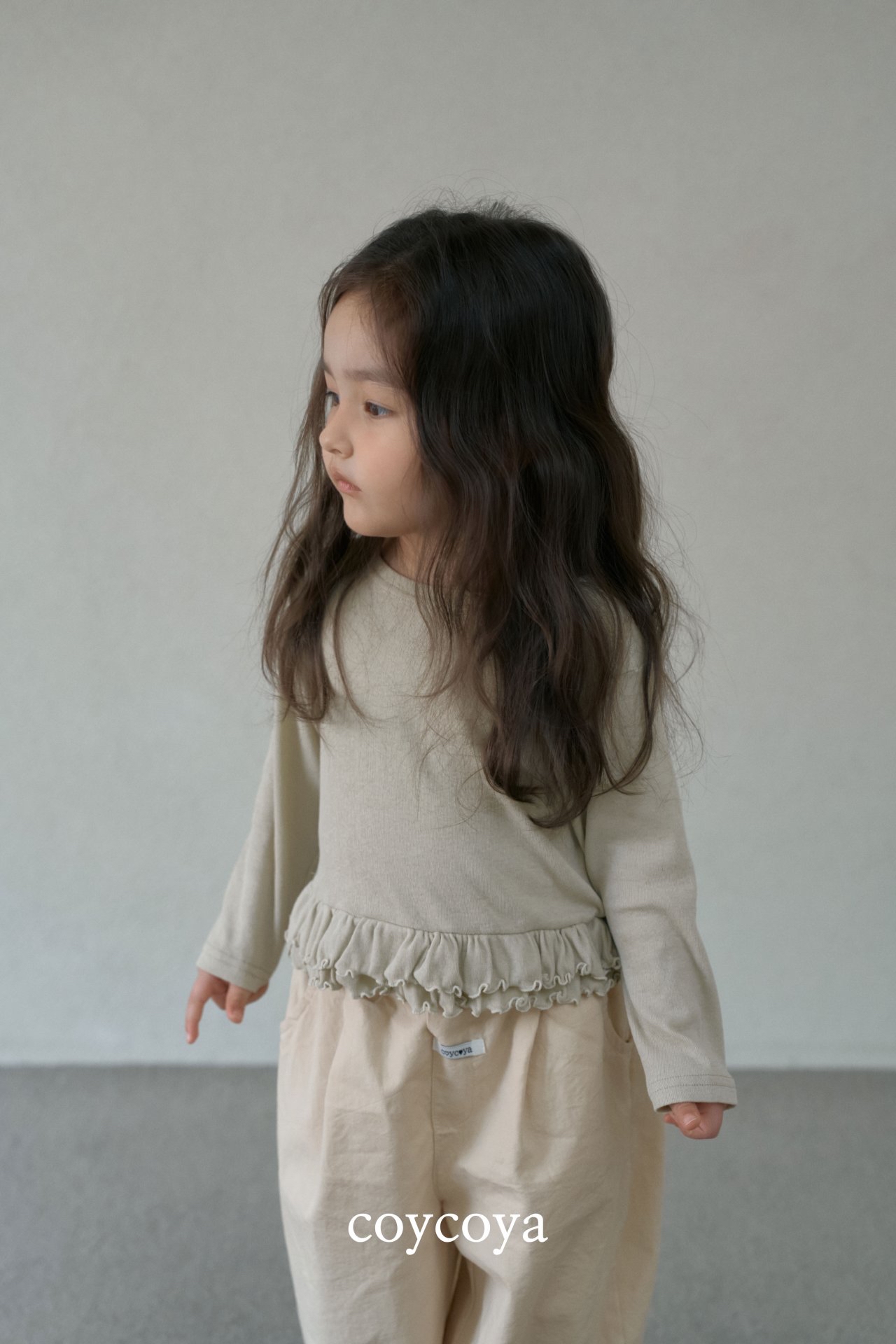 🌸預訂 韓國直送🌸🇰🇷COYCOYA兩色雙層褶皺下擺長袖上衣