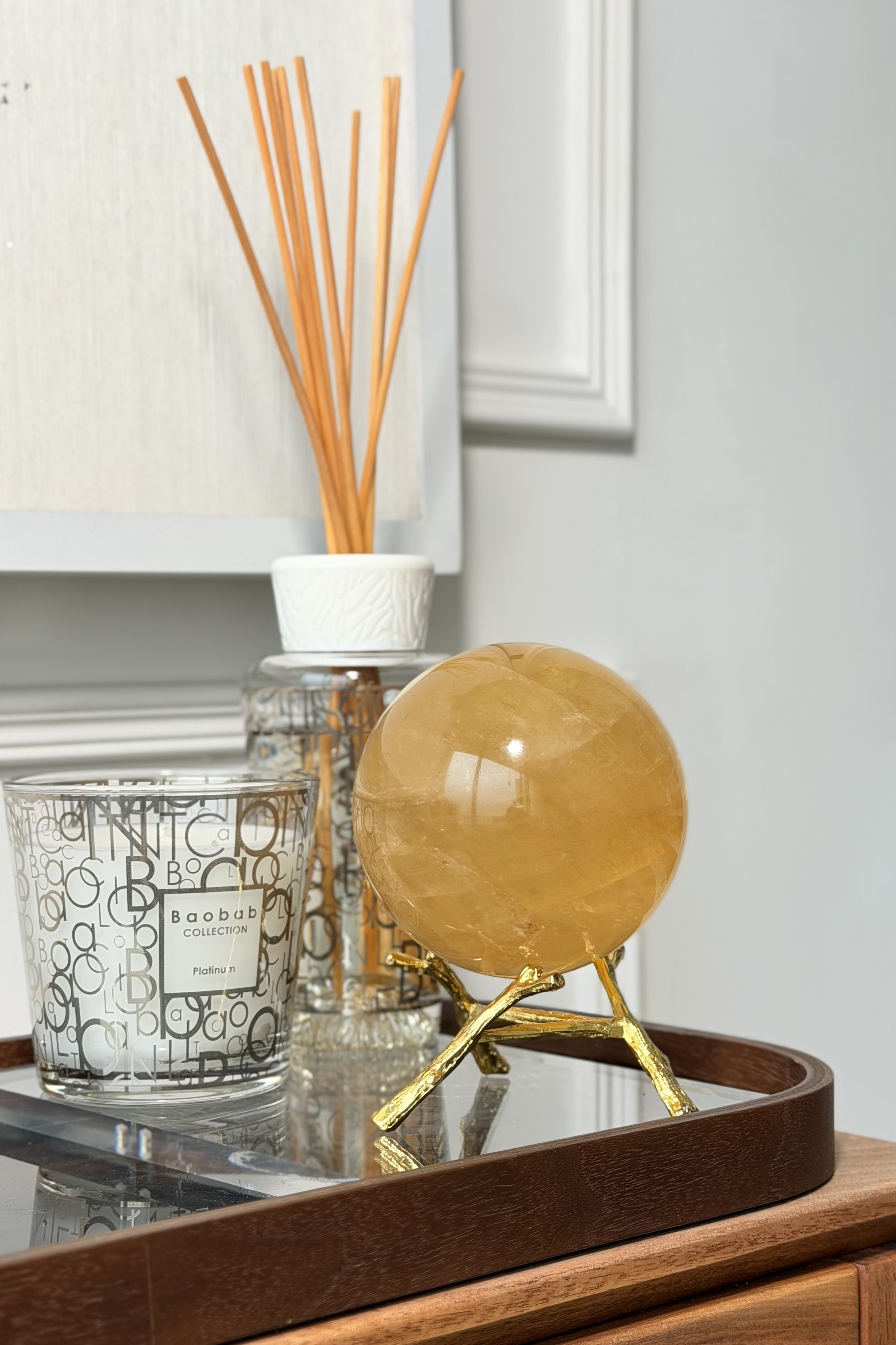 ༒ 9.2cm 1.1Kg+ 黃方解石球༒ CA.a086C28G1J6A-RA*68N