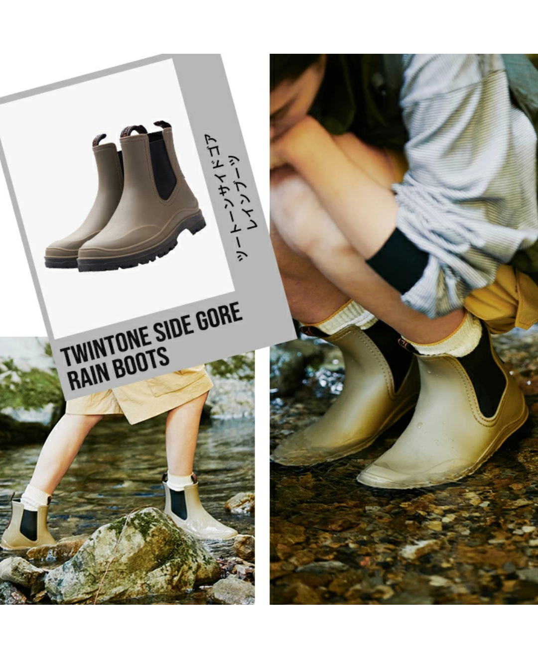 日本代購【 2026新商品 日本直送 KiU 撞色 短身 防雨 短靴 男女啱着 | Two‑Tone Short Rain Boots unisex 】﻿