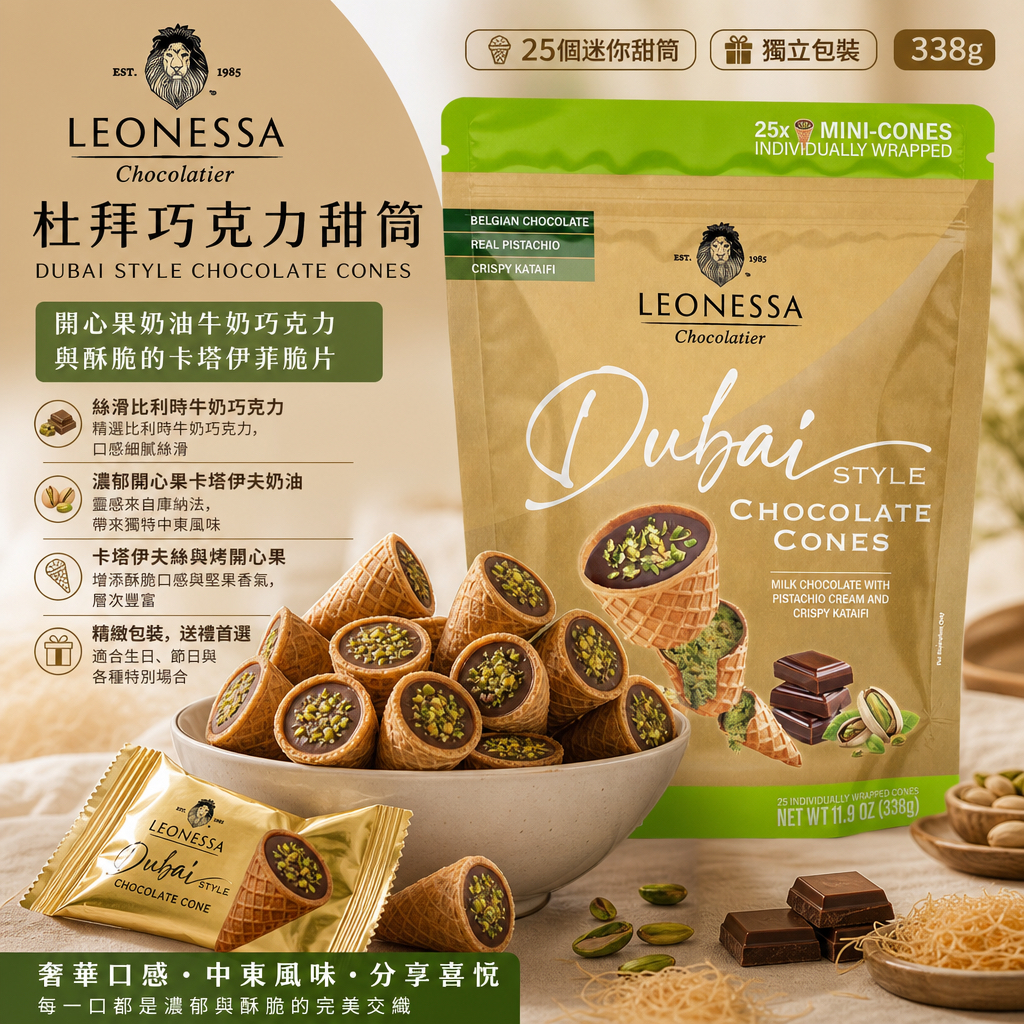 澳洲Costco  Leonessa 杜拜巧克力甜筒🍦🍦338g