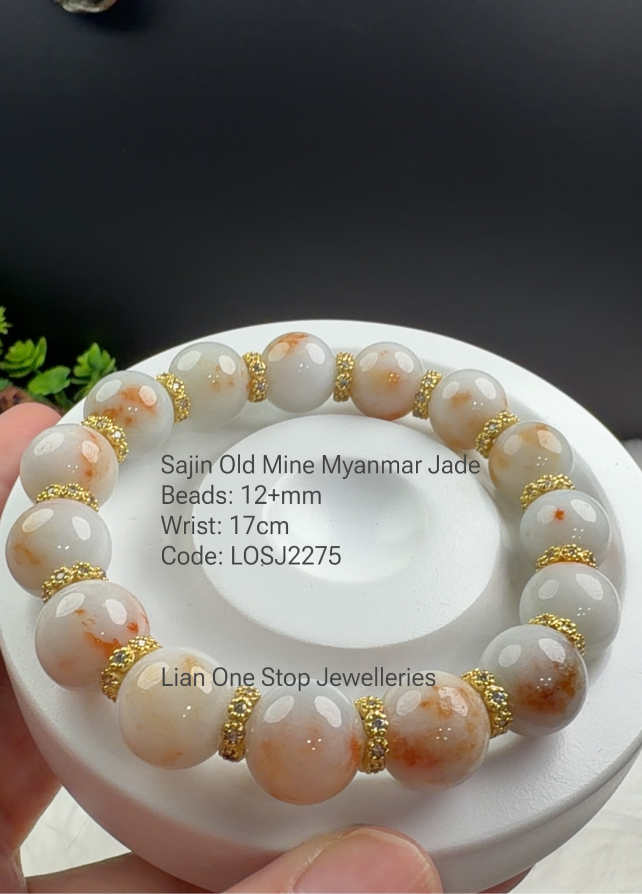 Code: LOSJ2275 Sajin Old Mine Myanmar Jade 12+mm