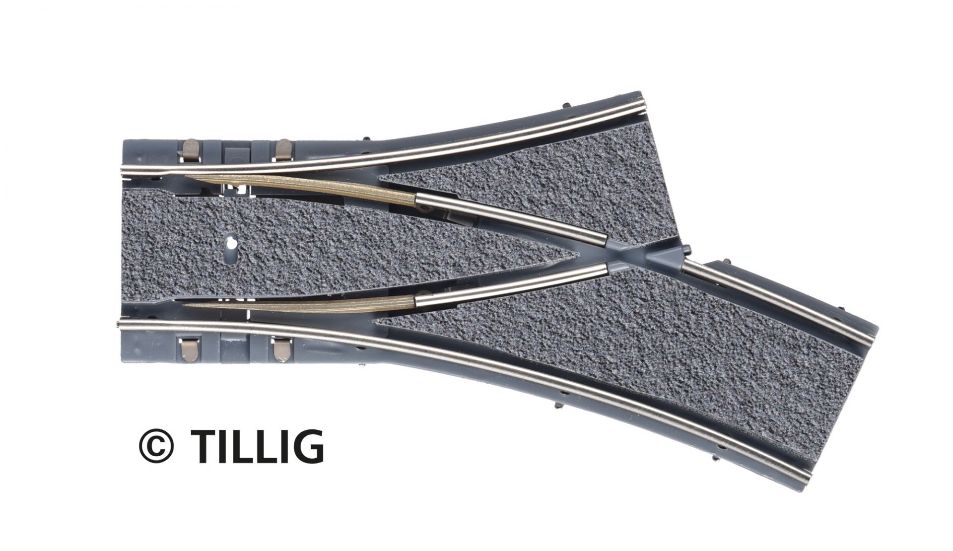Tillig LUNA HO 單軌分差向右波口 1:87 Single-track branches bitumen/concrete 馬路路軌•城市輕軌•電車路軌