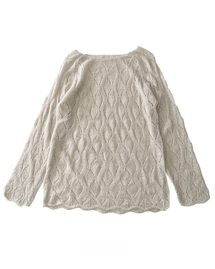 Boat Neck Sheer Knit Top