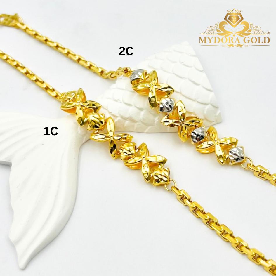 MYDORA Rantai Tangan Sauh Fesyen Bunga Marissa l EMAS 916/22K