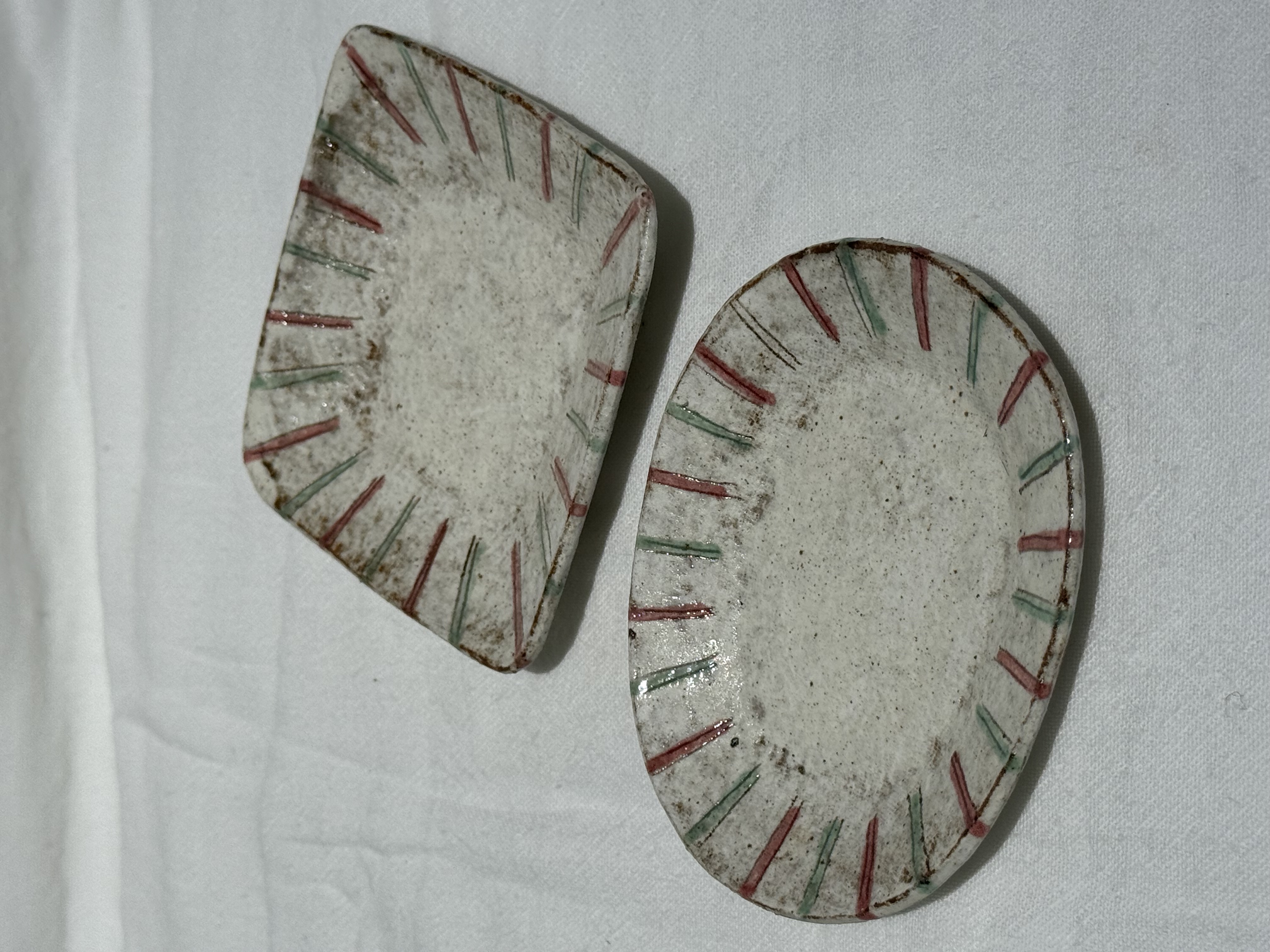 リスの木食器工房  彩色 線條 小盤 小碟