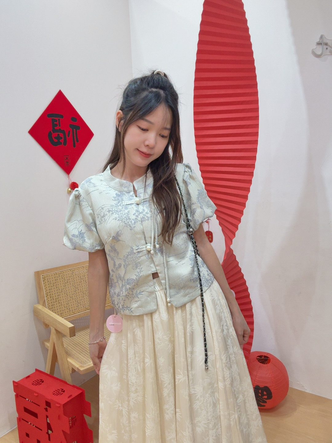 新中式气质国风提花短袖上衣 R2927