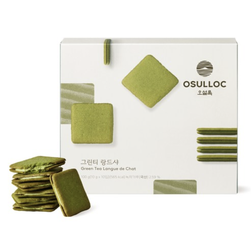 韓國 OSULLOC 特濃綠茶法式脆餅 100g/盒｜Green Tea Langue de Chat