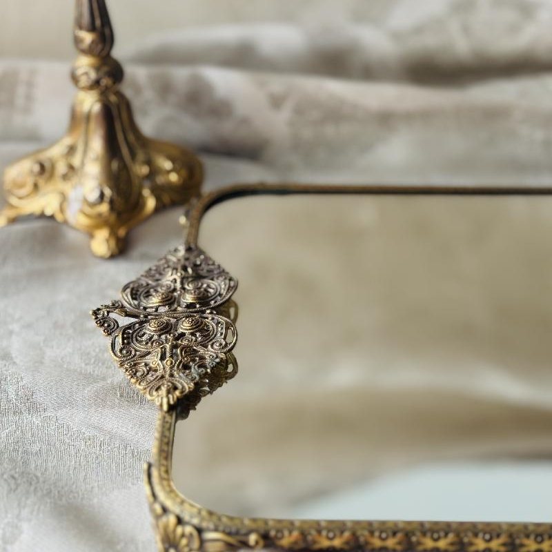 Vintage c.a. 1940-50s Made in England Regent of London Mirror Tray Vanity Tray- 20 x 30cm (MT2496)