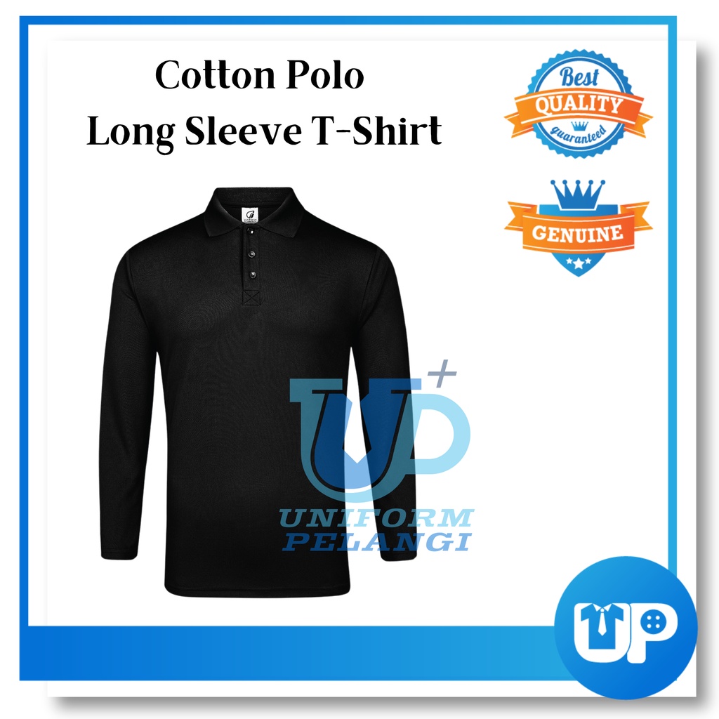 T-SHIRT Kollar Lengan Pendek & Panjang Hitam / 100% COTTON SHIRT / HIGH QUALITY BLACK T-SHIRT/ Collar T-Shirt Sleeve