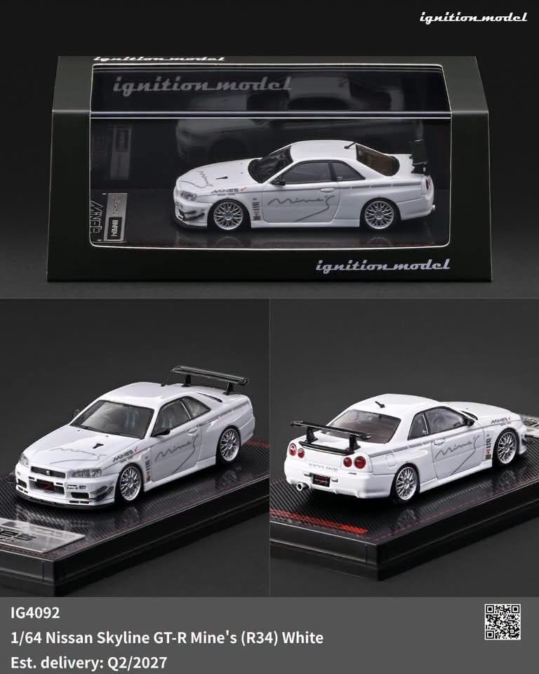 (預訂 Pre Order) Ignition mode (IG4092) Nissan Skyline GT-R Mine's (R34) White
