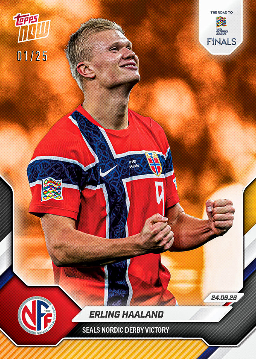 Erling Haaland - 2026-27 UEFA Nations League Topps NOW® #1 北歐打吡奠勝卡【團購】