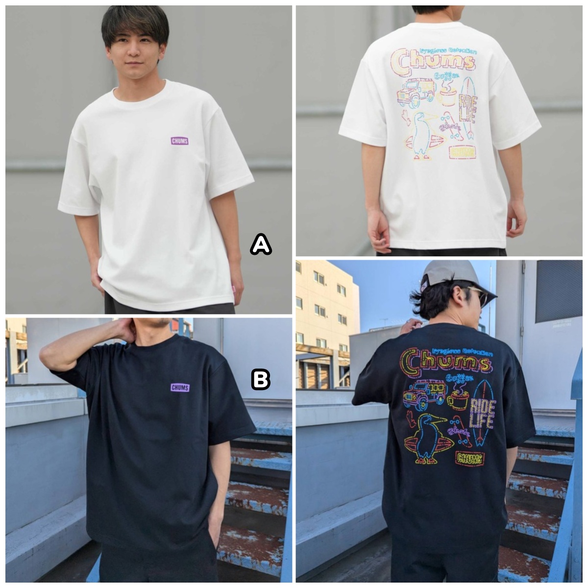 Chums 前後趣味印花短袖Tee 