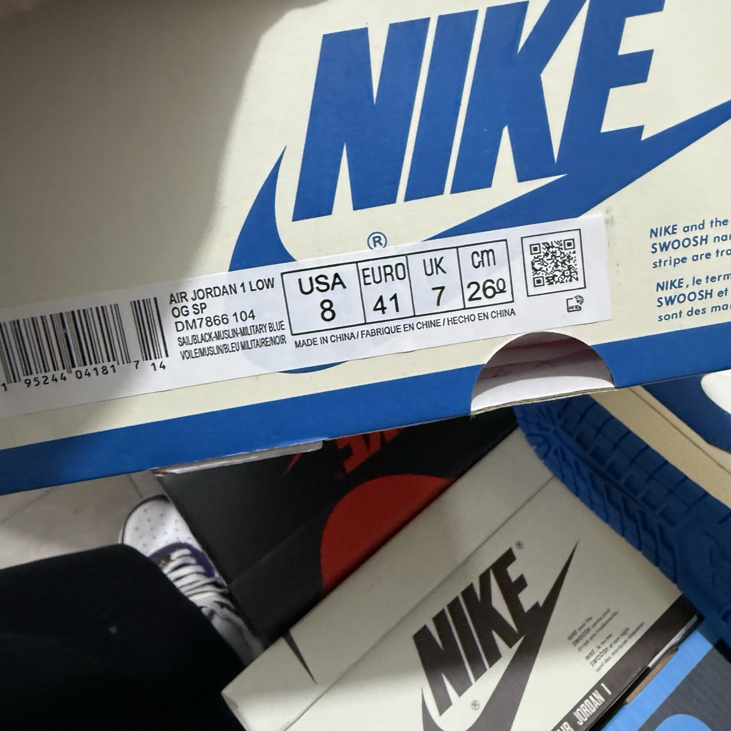  Travis Scott x Fragment Design x Air Jordan 1 Retro Low OG SP "Sail Military Blue" DM7866-104