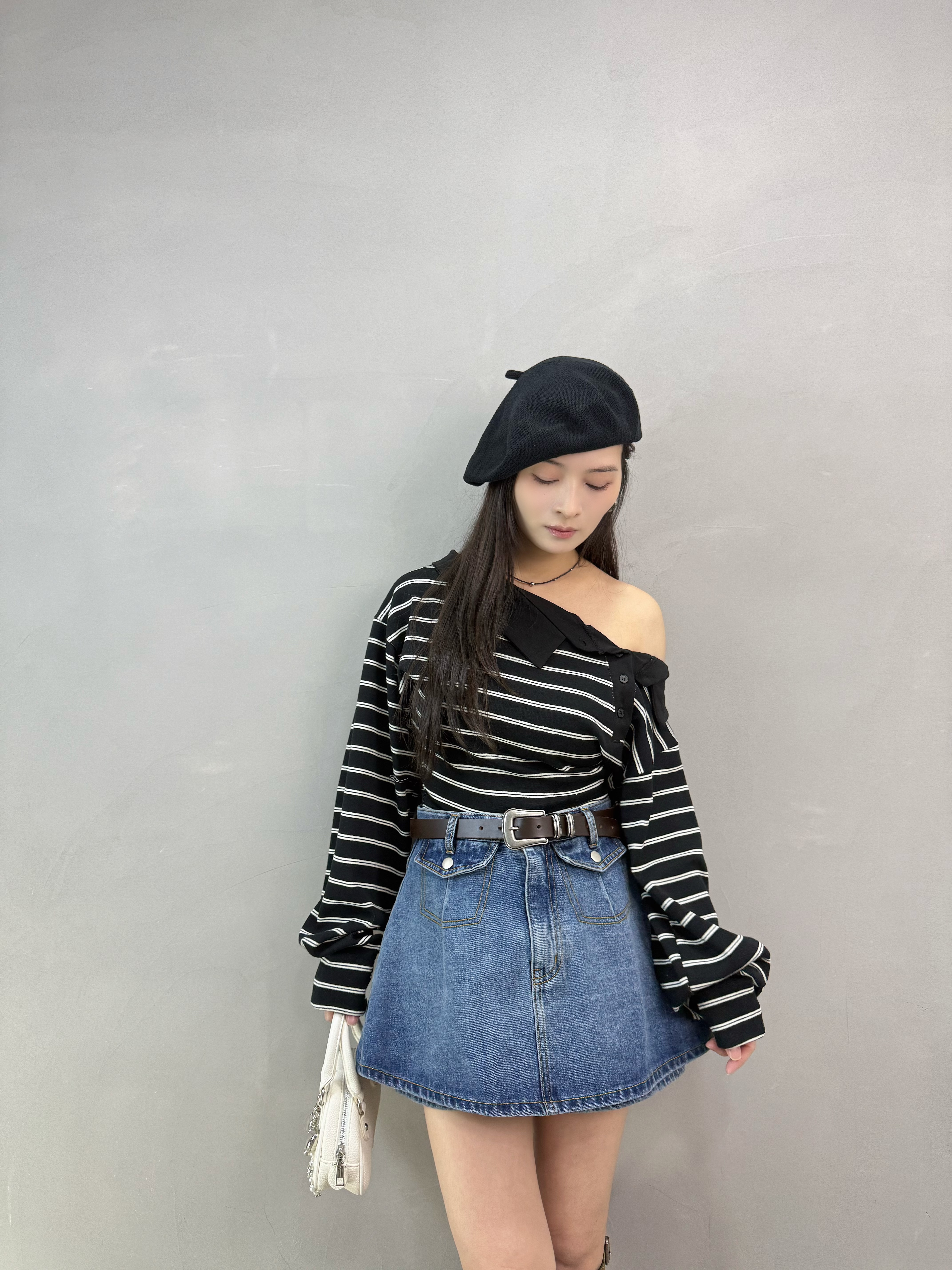 H13 Polo領扣鈕橫間top