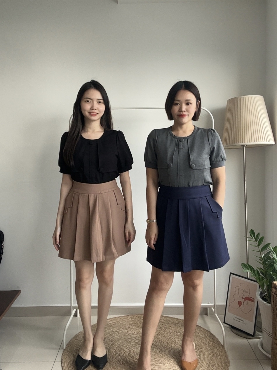 S1863 A Line Pleated Skirt - 3 Colors 