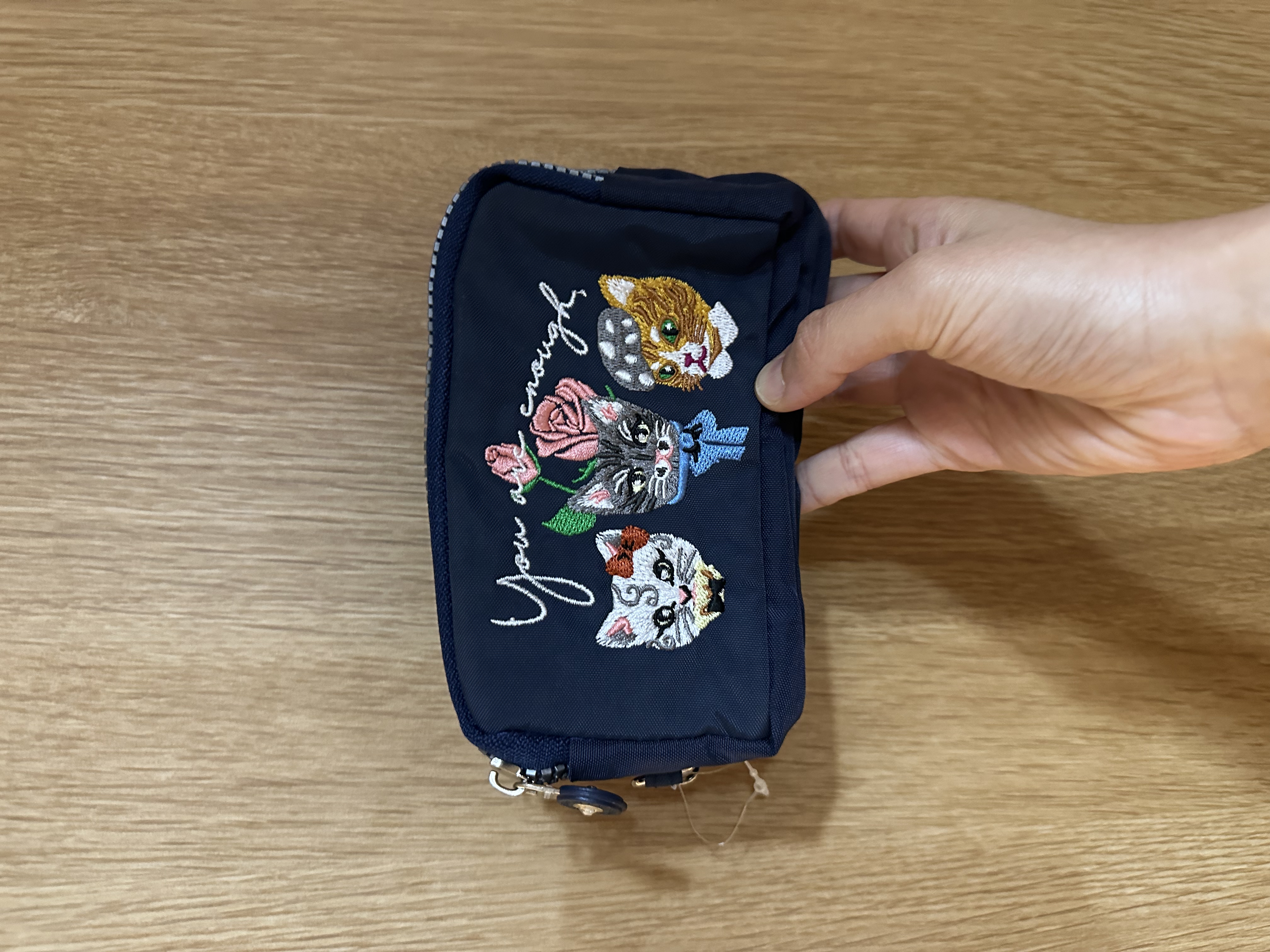 日本貓貓刺繡小袋