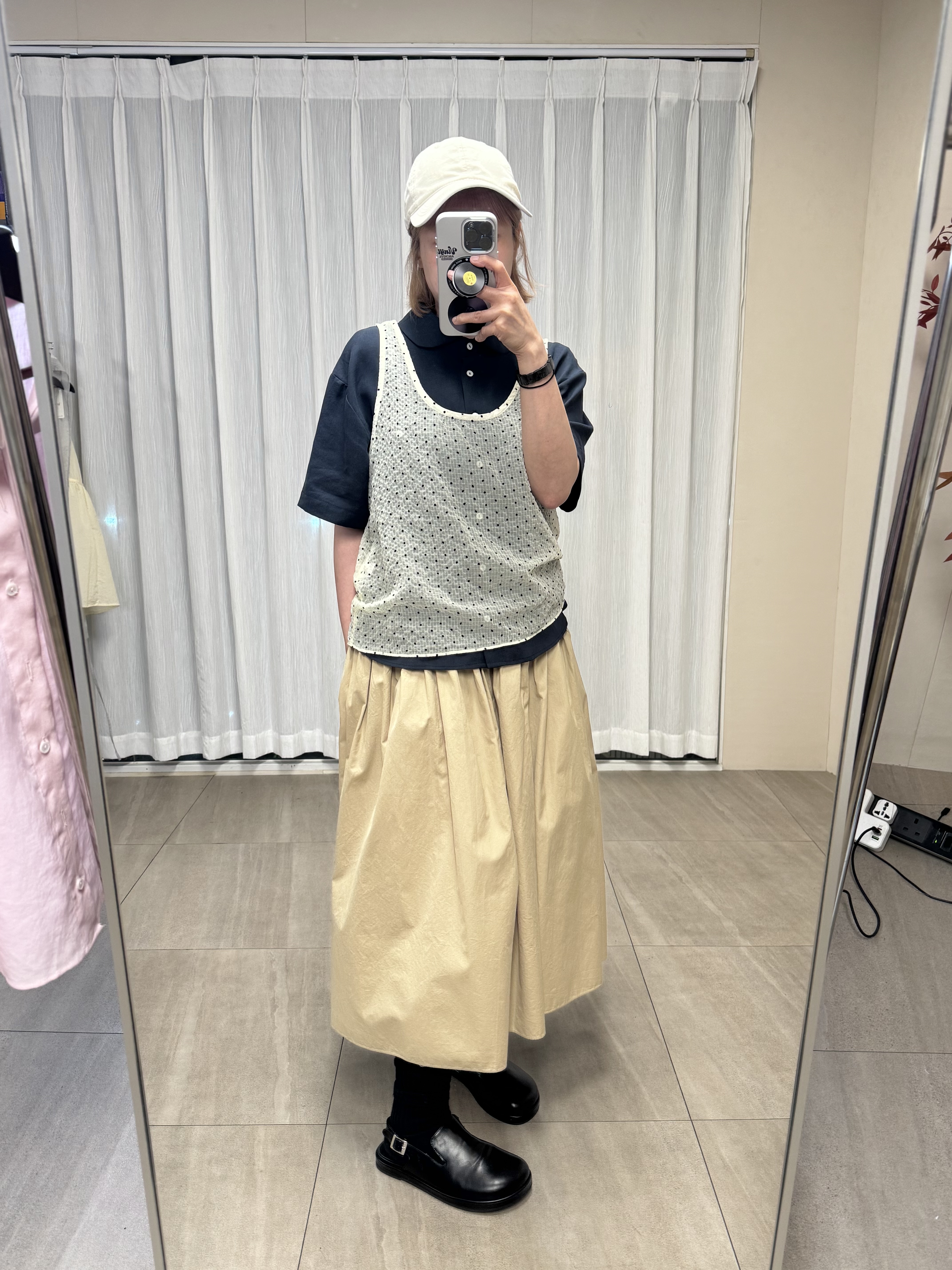 221238 收腰傘長裙