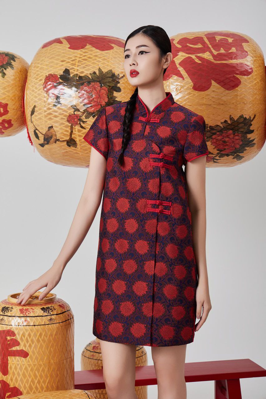 宽松旗袍连身裙 2116