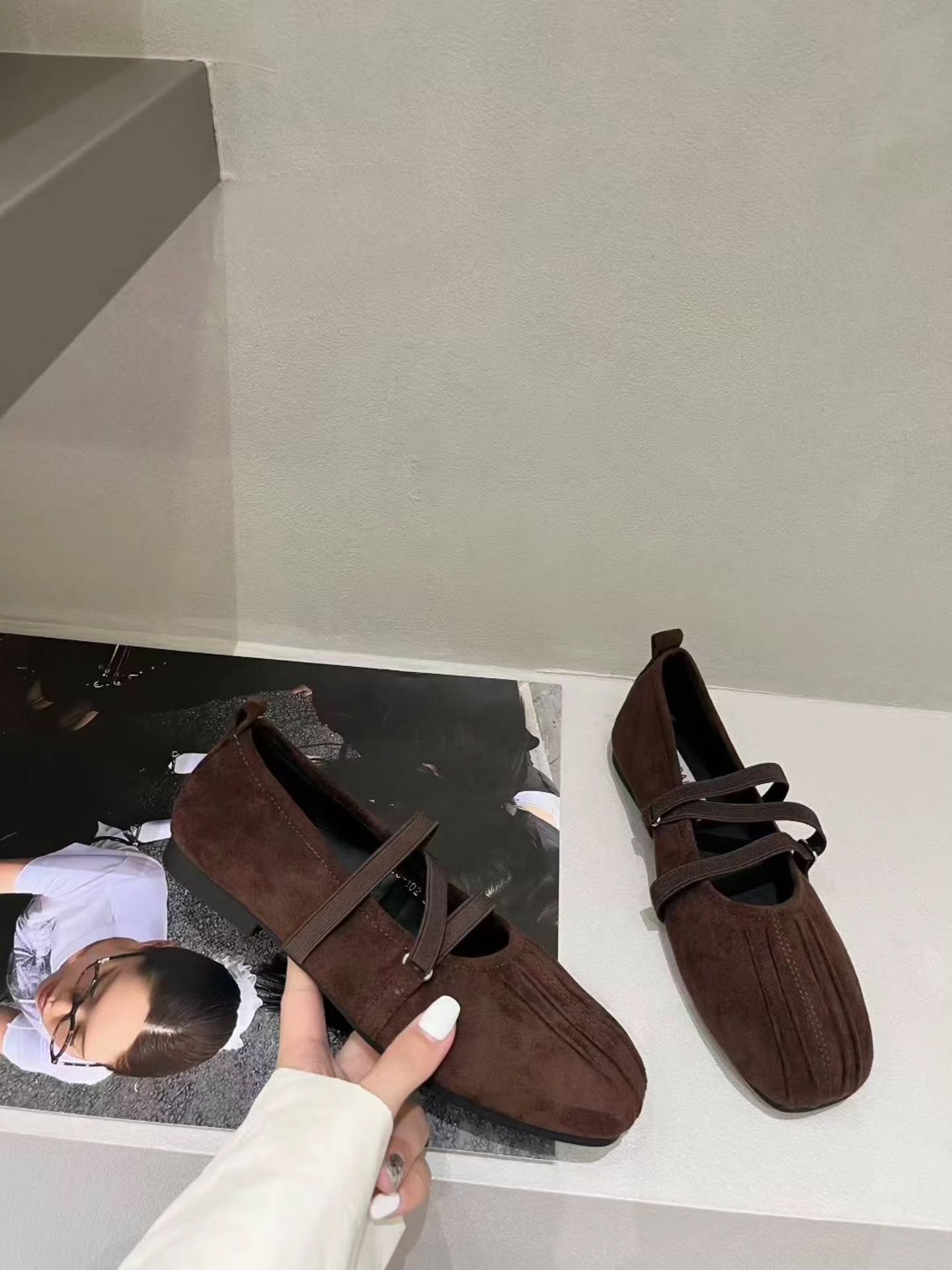 6638-102 方头复古绑带平底鞋 🇨🇳