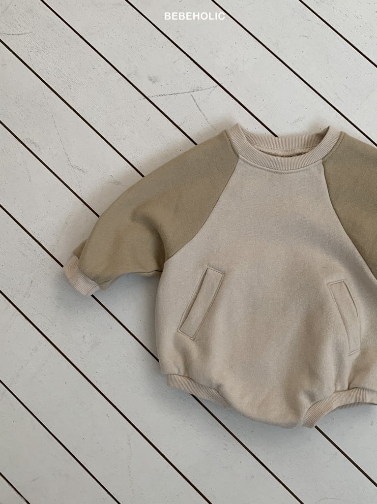 🌸預訂 韓國直送🌸🇰🇷BEBEHOLIC兩色拼色袖口袋長袖包屁衣