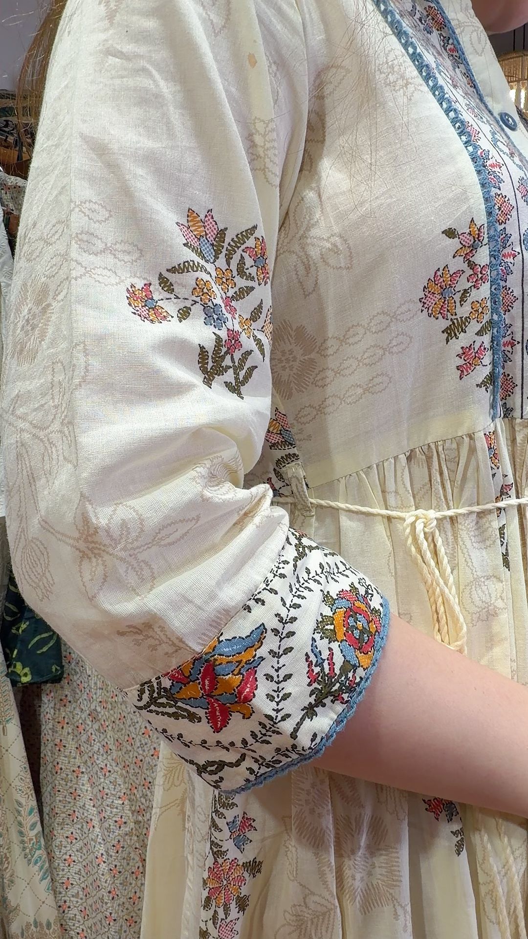 2200 Beige Pure Cotton Blockprint Fafa OP 50"