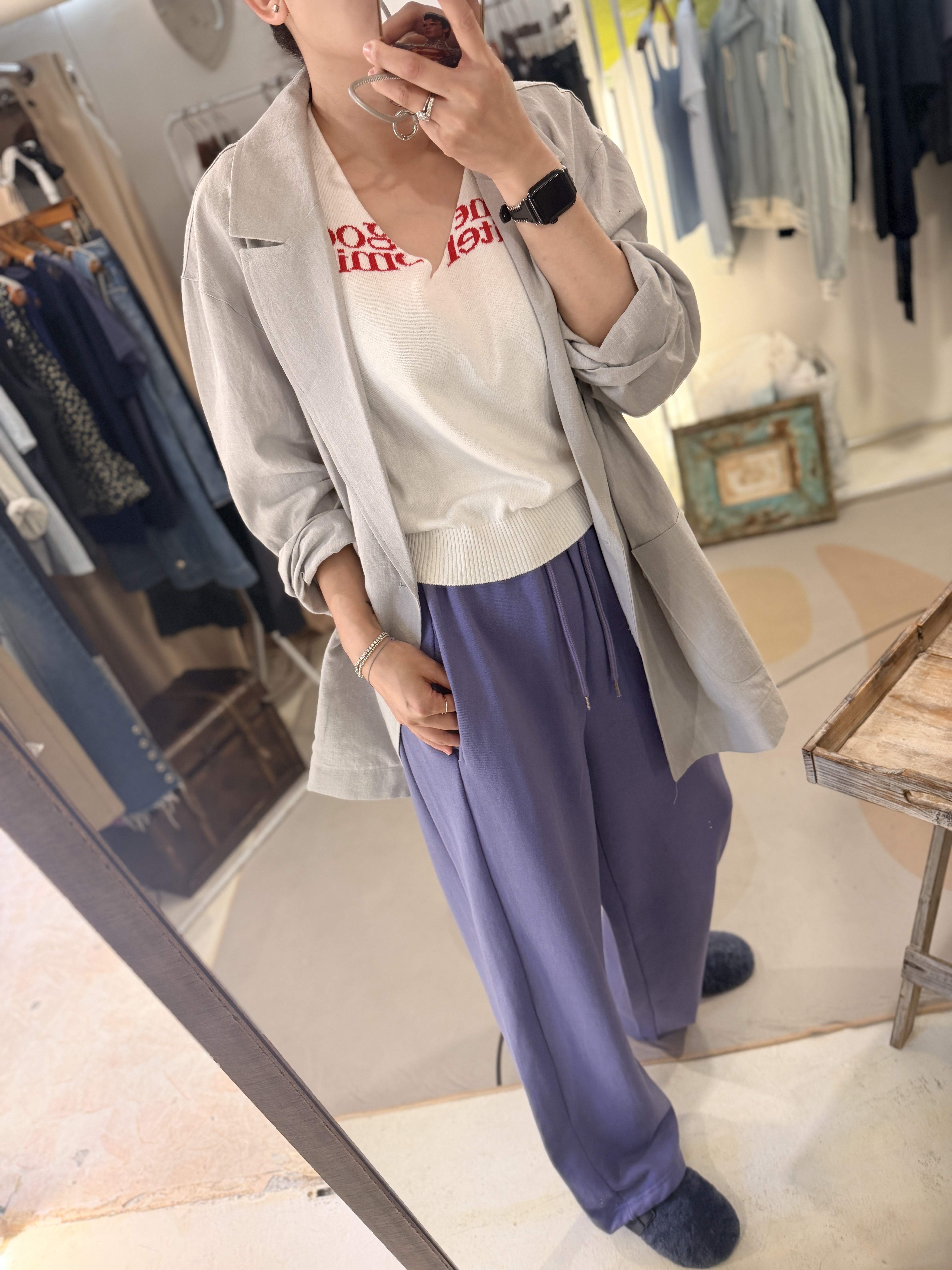 Linen over size suit