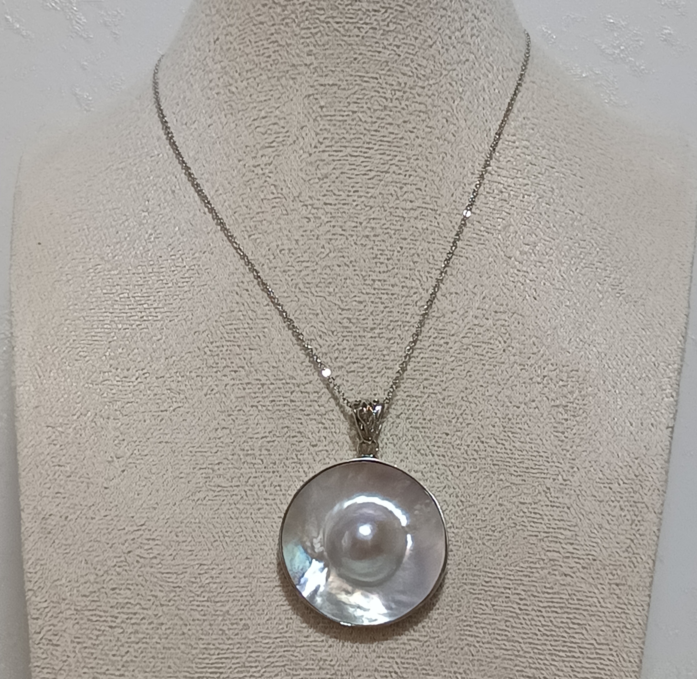 特價品‼️天然原生態炫彩海水馬貝珍珠s925銀包邊大孔吊墜